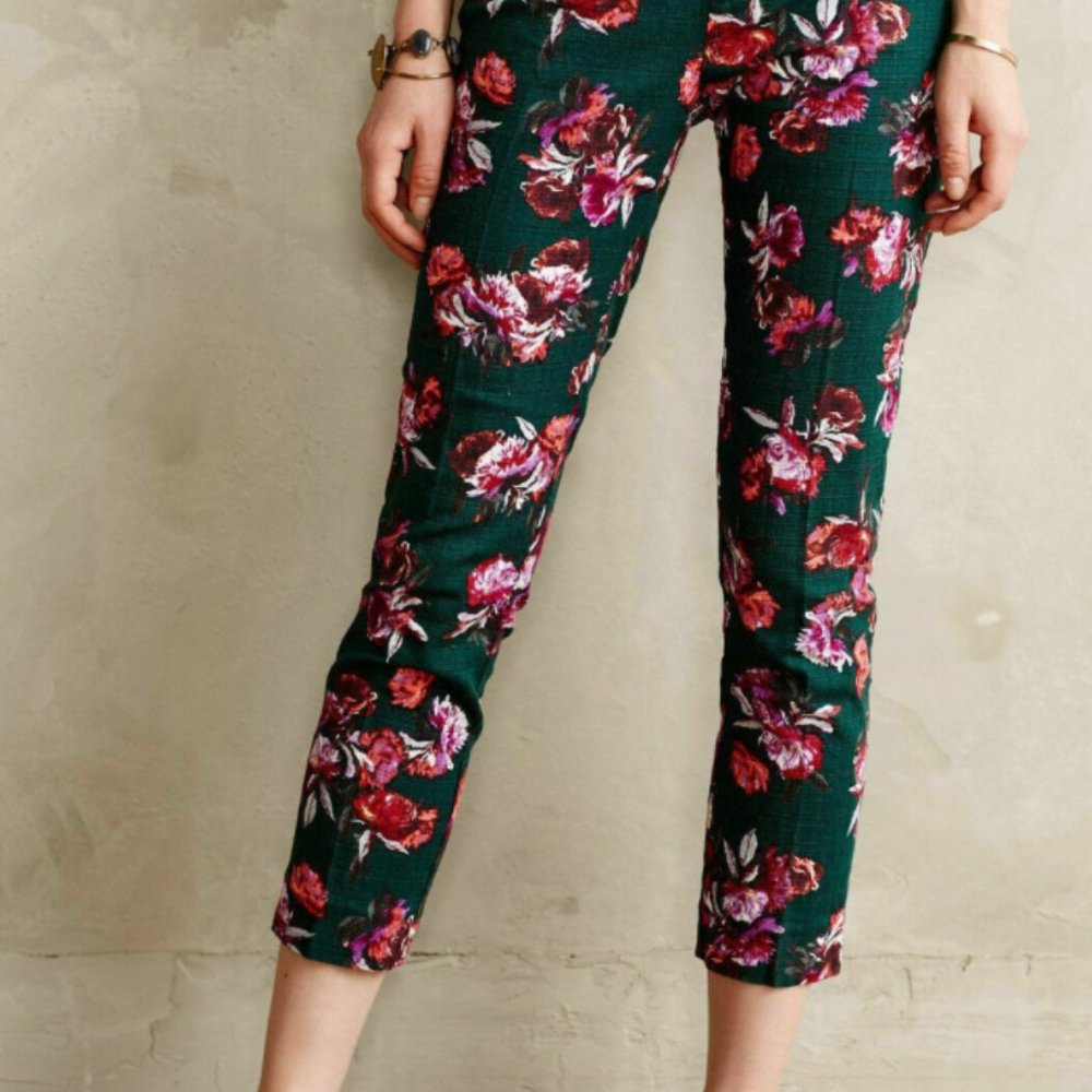 Anthropologie Cartonnier floral print pants size 2